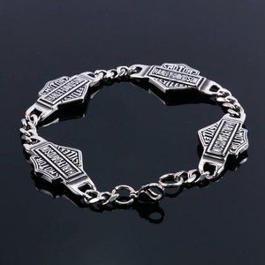 WOMEN'S STAINLESS STEEL BIKER MOTORCYCLE BRACELET 9"